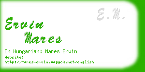 ervin mares business card